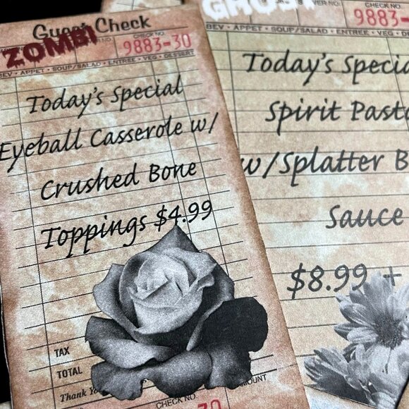 30 Pc Halloween Haunted Scary Ghoul Guest Check Junk Journal Ephemera mq - Picture 8 of 9